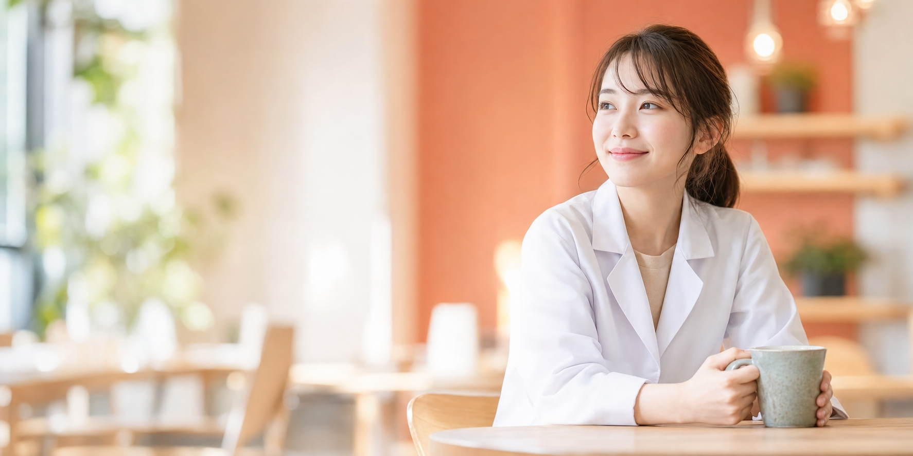 リラックスして笑顔の女性薬剤師